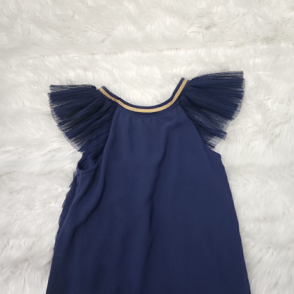 CAT AND JILL GIRLS NAVY RUFFLE SLEEVELESS DRESS SIZE SMALL 6/6X LINED - Picture 5 of 7